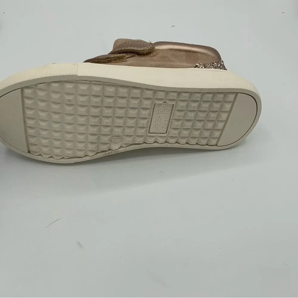 Joie Kids Sneakers in Glittery Beige and Brown Size 7